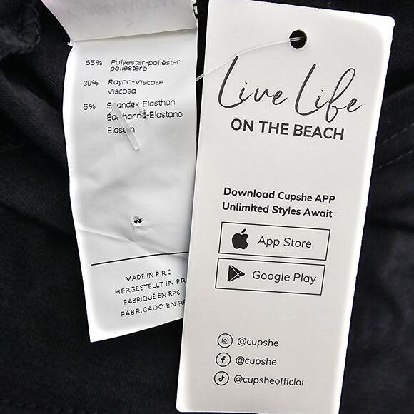 Cupshe Womans size S Baby Doll Spaghetti Strap Tank Top Black Y2K Style NEW - Picture 6 of 7